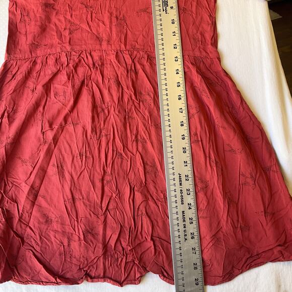 Old Navy Youth GirlDress XL (14) Red Animal Print Fit & Flare Birds Short Sleeve - Picture 7 of 10